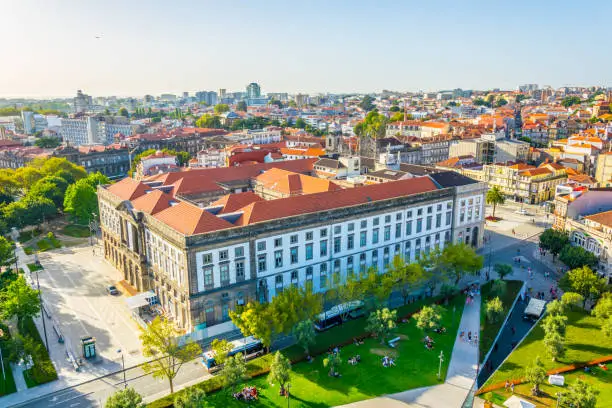 Aerial view of the university of Porto in Portugal.