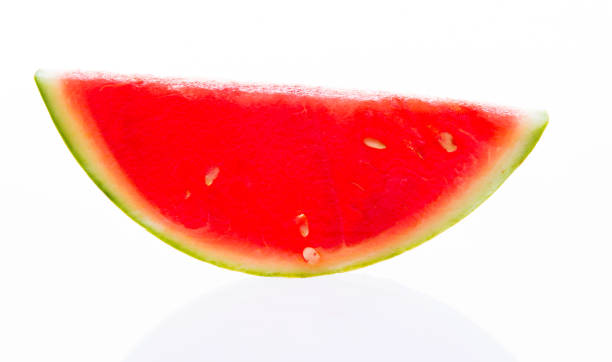 istock Slice of watermelon on white background 1141335334