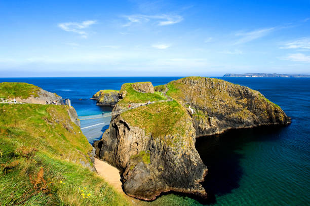 The Antrim Coastline in Northern Ireland is one of the most scenic and dramatic coastal areas in Europe, famous for its rugged cliffs, picturesque villages, and natural wonders.