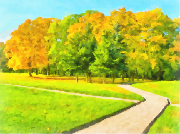 istock Abstract watercolor urban landscape. 1141338930