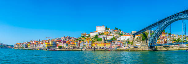 panorama of porto with luis i bridge, portugal. - porto portugal bridge international landmark imagens e fotografias de stock