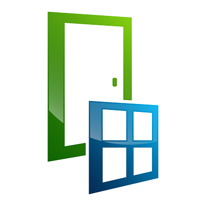 Door window frame concept design. Symbol graphic template element