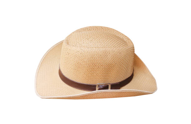 istock Brown hats with dark color leather  edge isolated on white background with clipping path 1141341797