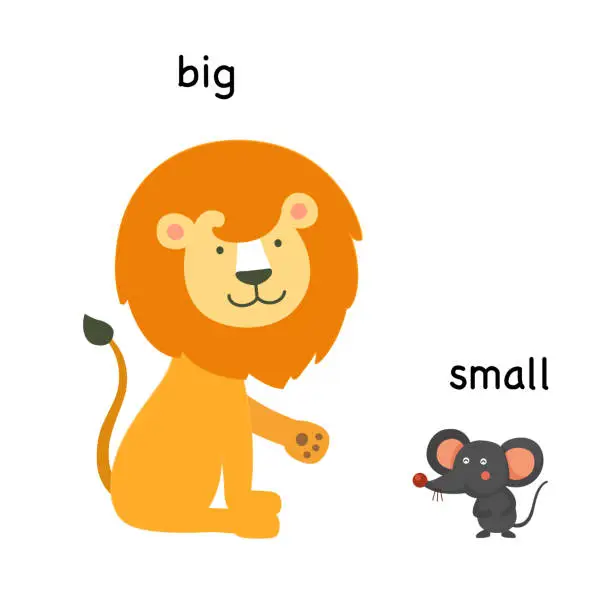 Vector illustration of Opposite big and small