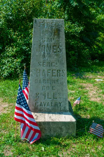 Position held by the 8th Illnios Cavalry where the first shot of the Battle of Gettysburg was fired at advancing Confederate Infantry on the Chambersburg Pike.