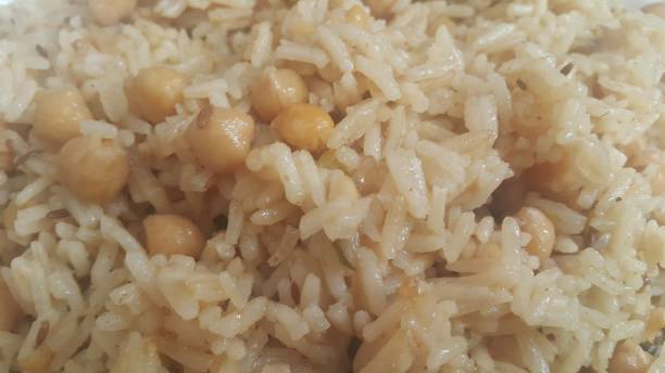 istock Basmati Rice Pulao or pulav with chana, or vegetable rice using chana also known as chana pulao 1141348459