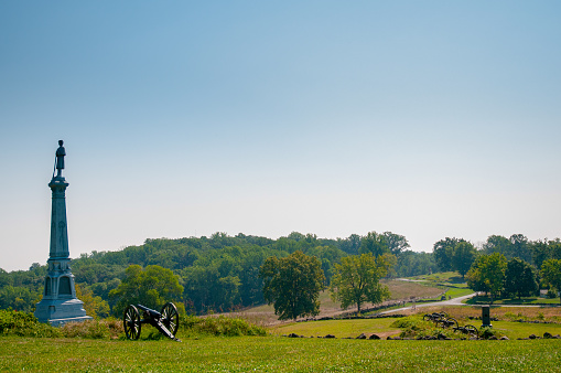 Union position on East Cemetery Hill where fierce combat took place on the right flank of the Union Army on the second and third day of the Battle of Gettysburg.