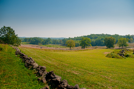 Union position on East Cemetery Hill where fierce combat took place on the right flank of the Union Army on the second and third day of the Battle of Gettysburg.