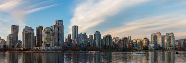 istock Downtown Vancouver Panorama with wispy clouds in the sky 1141348979