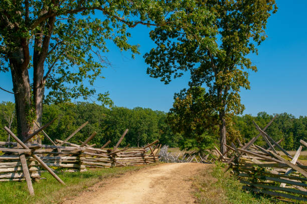 trostle lane gettysburg - country road foto e immagini stock