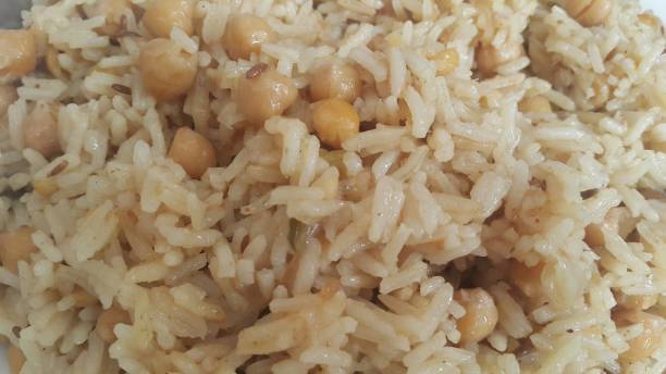 istock Basmati Rice Pulao or pulav with chana, or vegetable rice using chana also known as chana pulao 1141349878