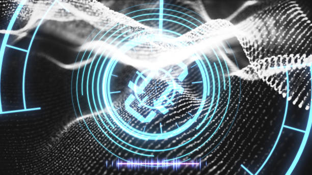 istock Futuristic HUD sight on an abstract background with highlights 1141352598