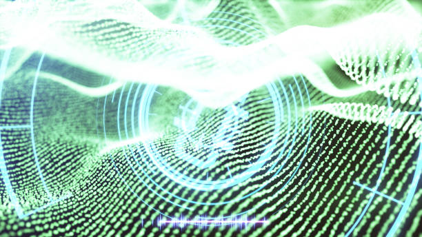 istock Futuristic HUD sight on an abstract background with highlights 1141352630