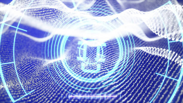 istock Futuristic HUD sight on an abstract background with highlights 1141352640