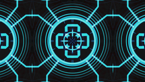 istock Futuristic HUD sight on an abstract background with highlights 1141353312