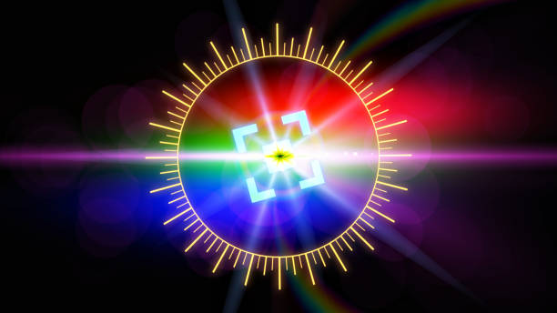 istock Futuristic HUD sight on an abstract background with highlights 1141354567