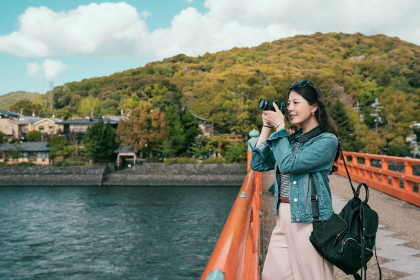 istock woman backpacker shooting by professional camera 1141354976