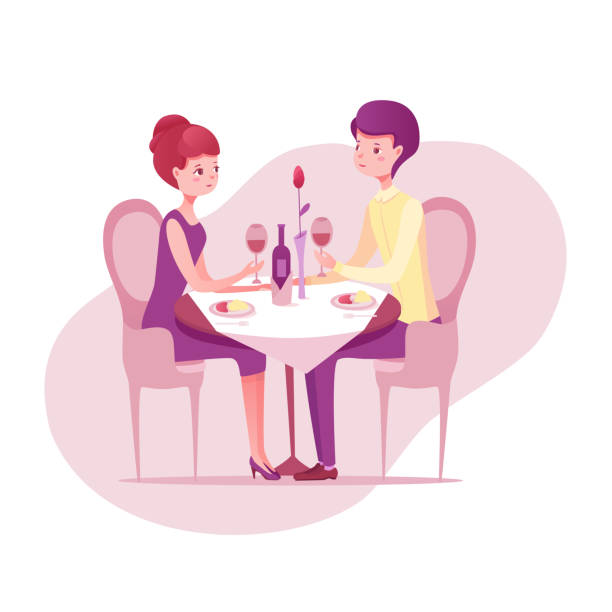 Two People Having Dinner Illustrations, Royalty-Free Vector Graphics ...