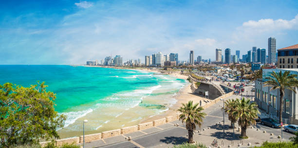 Tel Aviv coast Panoramic view of  Tel Aviv, Israel tel aviv photos stock pictures, royalty-free photos & images