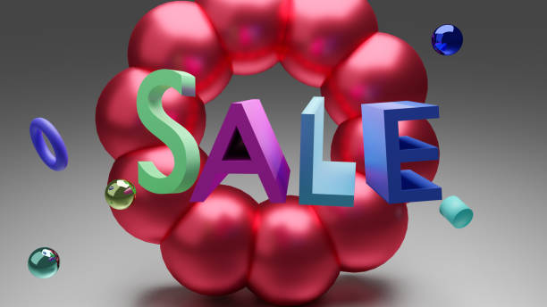 istock Sale word with 3d letters banner. Render illustration 1141358420