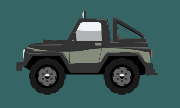 istock Compact Offroad SUV car side view. Vehicle concept Cartoon Flat color vector illustration. 1141366112