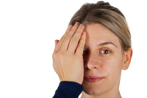 Fear and scare. Violence against woman. Concept of threating young terryfying girl. Scared frightened female making hands gesture to defend herself.