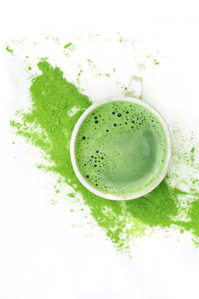 istock hot matcha green tea in a cup on a white background 1141371518