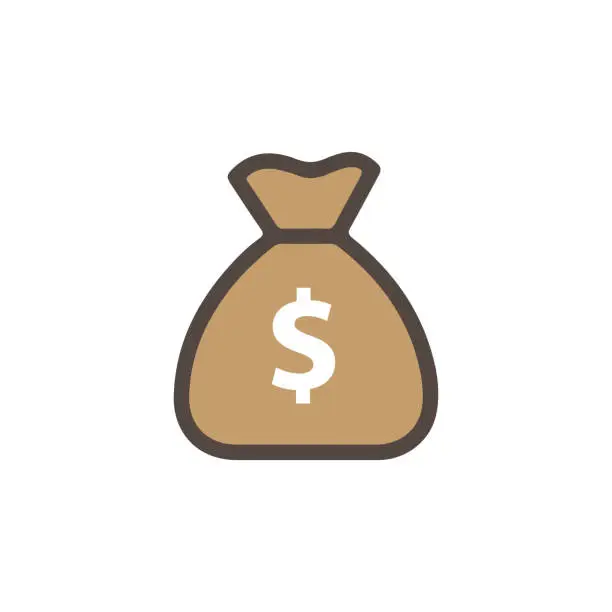 Vector illustration of money bag icon