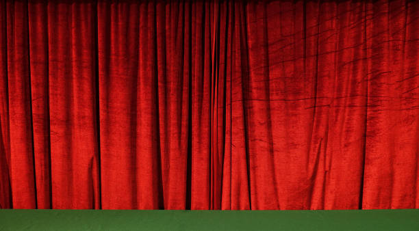 istock Stage red curtains in theater cinema drapes 1141375677