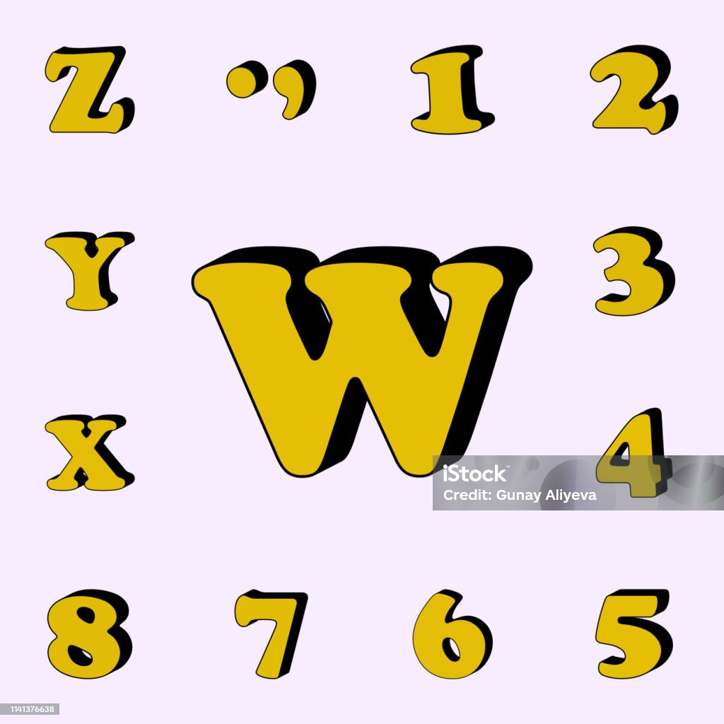 letter W, alphabet, 3D icon. 3D words icons universal set for web and mobile letter W, alphabet, 3D icon. 3D words icons universal set for web and mobile on color background Alphabet stock illustration