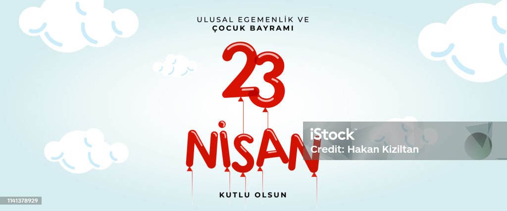 23 april national sovereignty and children's day in Turkey Vector Illustrations 23 Nisan Ulusal Egemenlik ve Çocuk Bayramı Vector İllustration Number 23 stock vector