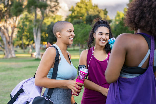 istock Friends women talking after workout 1141392356