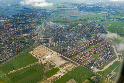 High angle view on southern part of Amsterdam.