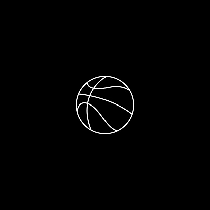 Basketball Line Icon White On Black Background Stock Illustration -  Download Image Now - Activity, Business, Circle - iStock