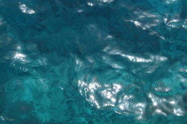 Close up of blue water texture wave