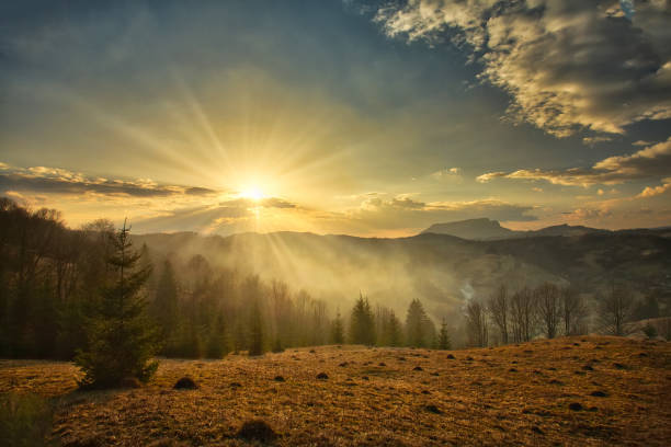istock Majestic sunset in the mountains landscape. 1141409287