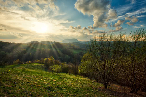 istock Majestic sunset in the mountains landscape. 1141409978