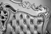 Luxurious sofa detail with leather upholstery