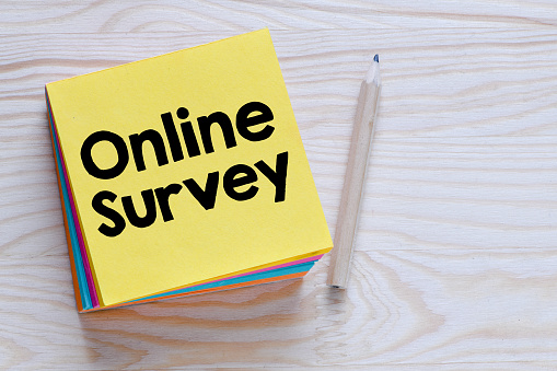 Online survey text concept