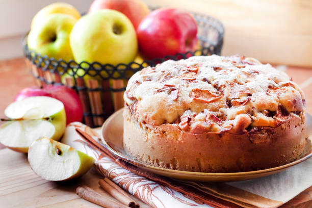 istock Homemade apple pie with cinnamon on the plate 1141415347