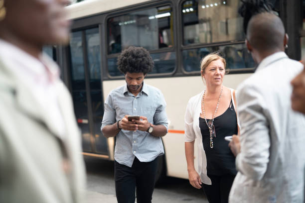 istock Business colleagues at street 1141419360