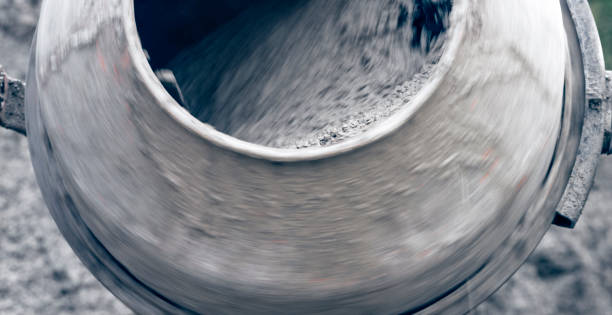 istock Blurred motion of cement mixer 1141421897