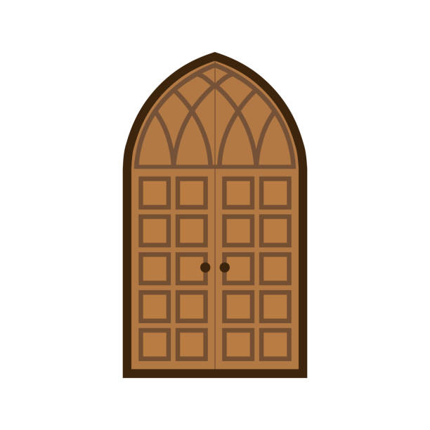 ilustraciones, imágenes clip art, dibujos animados e iconos de stock de puerta de estilo gótico - gothic style castle church arch