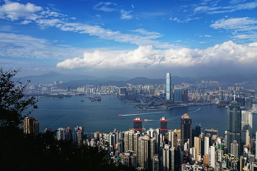 Hong Kong Victoria Harbour Skyline Stock Photo - Download Image Now