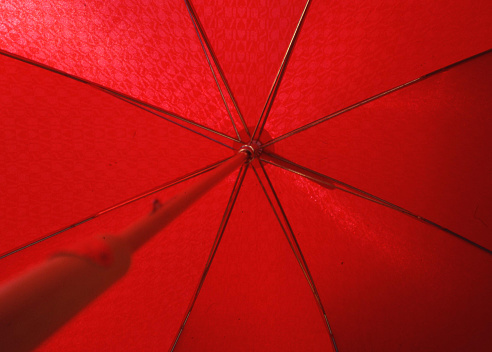 a opened red umbrella