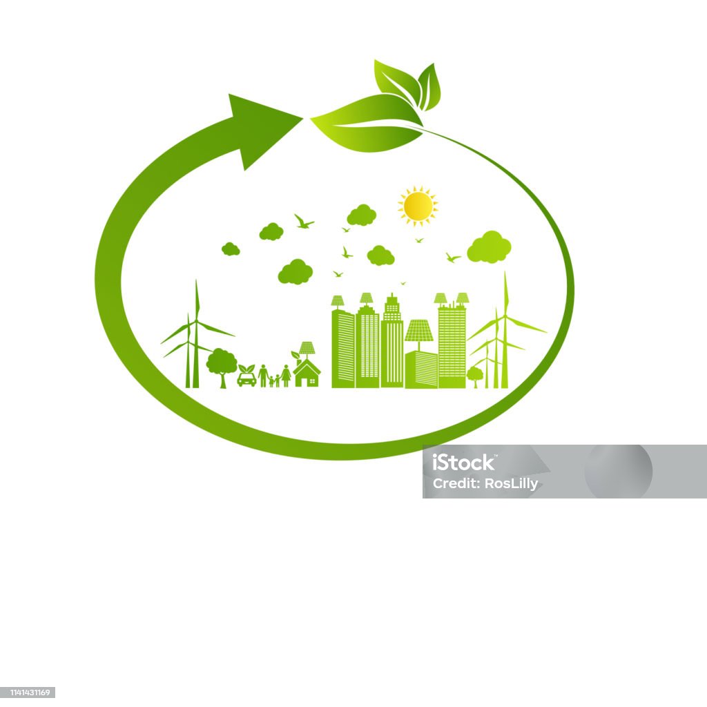 Environmental Development Vector Energy Development Environmental And Ecology Concept Vector ...