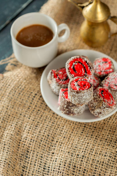 istock traditional eastern desserts on wooden background 1141433589
