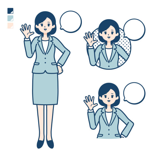 00000 A young Business woman in a suit with greeting images.
It's vector art so it's easy to edit. par stock illustrations