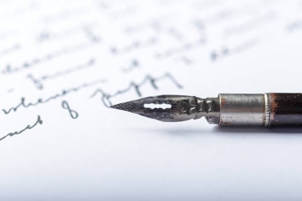 istock Fountain pen on an antique handwritten letter 1141437017