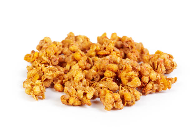 istock Oat Granola breakfast cereal isolated on white background 1141438377